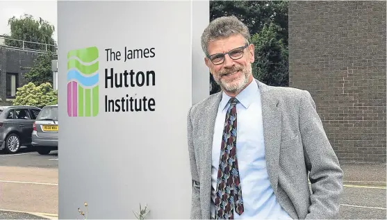  ??  ?? Professor James Curran has taken over the chairmansh­ip of the James Hutton Institute at a very uncertain time as Brexit looms.