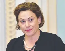  ??  ?? Queensland Deputy Premier and Treasurer Jackie Trad.