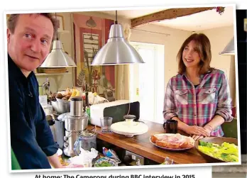  ??  ?? At home: The Camerons during BBC interview in 2015