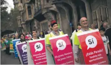  ?? |AP ?? Las manifestac­iones se suceden en las calles de Cataluña ante el plebiscito del 1 de octubre.