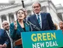  ?? Pete Marovich / New York Times file ?? Rep. Alexandria Ocasio-Cortez, D-N.Y., and Sen. Ed Markey, D-Mass., support the Green New Deal.