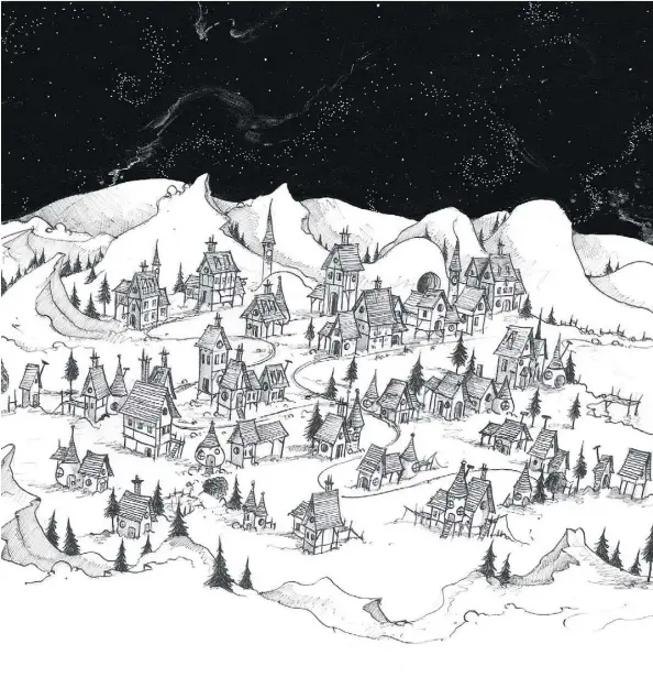  ?? HARPER COLLINS ?? A young girl taken to Elfhelm in the Far North (seen here) must save Christmas in Matt Haig’s Father Christmas and Me.