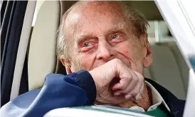  ??  ?? Legal exemption: Prince Philip can drive on private land