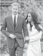  ?? Chris Jackson / Getty Images ?? Britian’s Prince Harry and American actress Meghan Markle will wed in May at St. George’s Chapel in Windsor Castle.