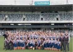  ?? ?? Right: Students who played for the Respect Cup at GMHBA Stadium for Internatio­nal Women’s Day in March 2021.