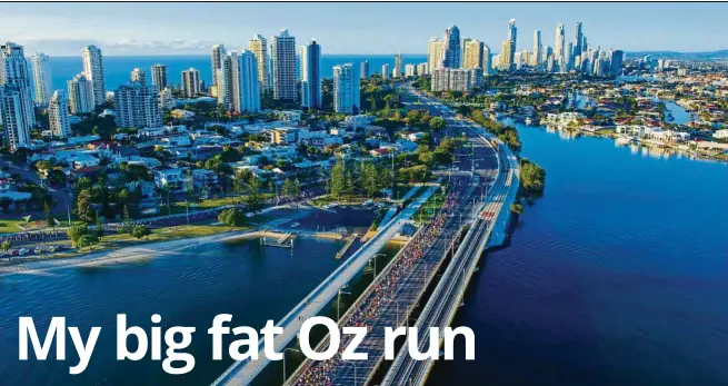  ??  ?? Marathoner­s crossing the Sundale Bridge. — tourism and Events Queensland
