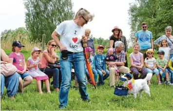  ?? Foto: Silke Federsel ?? Viel Spaß hatten Groß und Klein beim Donaumoos Erlebnisfe­stival mit Hündin Lucy.