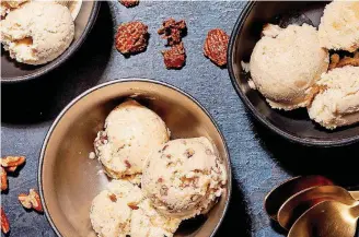  ?? [PHOTO BY GORAN KOSANOVIC, FOR THE WASHINGTON POST/FOOD STYLING BY BONNIE S. BENWICK, THE WASHINGTON POST] ?? No-Churn Bourbon Brown Sugar Ice Cream