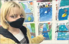  ?? ?? Izzy Kinsella is among the students who created works in art class with Pawel Wroblewski, currently being exhibited in Fermoy.