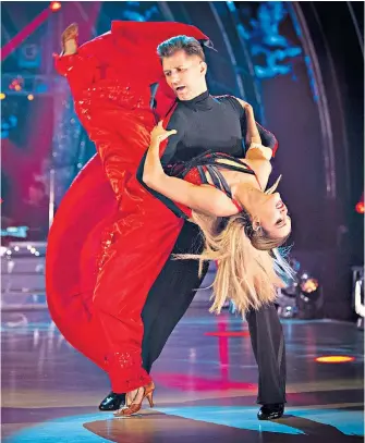  ??  ?? Former Pussycat Dolls singer Ashley Roberts and her Strictly Come Dancing partner, Russian profession­al Pasha Kovalev, were last night hoping to avoid exiting the show after having been voted into the dance off for the past two weeks.