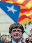  ?? AP ?? Catalan president Carles Puigdemont at a protest in Barcelona yesterday