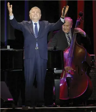  ?? AP file photo ?? Singer Tony Bennett performs “I Left My Heart in San Francisco,” during the keynote address at Macworld Conference and Expo on Jan. 6, 2009, in San Francisco.