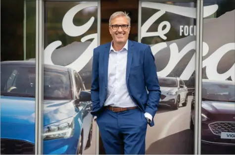  ??  ?? Ford Motor Companys nye adm. direktør i Danmark, Frank Skjaerbaek Pedersen, ville oprindelig­t vaere revisor som sin mor. Foto: Stine Bidstrup
