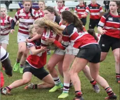  ??  ?? Wicklow defending like tigers against Tullow.