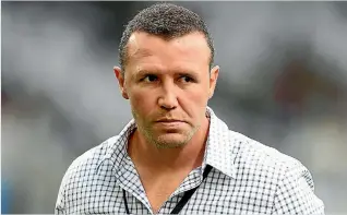  ?? PHOTO: GETTY IMAGES ?? Steely determinat­ion shows on the face of Highlander­s coach Aaron Mauger.