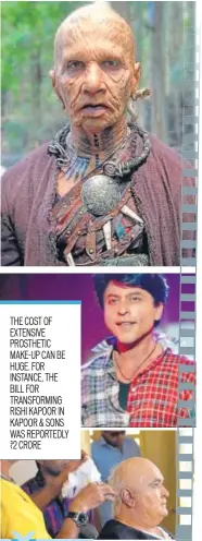  ??  ?? Top to bottom: Rajkummar Rao, Shah Rukh Khan and Rishi Kapoor are transforme­d