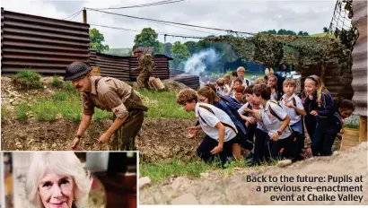  ?? ?? Back to the future: Pupils at a previous re-enactment event at Chalke Valley