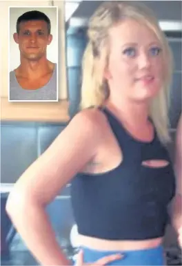  ??  ?? > Cerys Yemm was killed by recently released prisoner Matthew Williams, inset, at the Sirhowy Arms hotel, Argoed