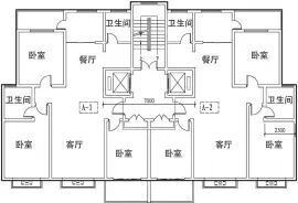  ??  ?? 图1 某居住建筑标准层平面­图