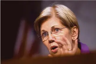  ?? Manuel Balce Ceneta / Associated Press ?? Democrats increasing­ly are looking to Massachuse­tts Sen. Elizabeth Warren, a hero of the liberal wing, to help unify the party after the June 7 primaries in California, when Hillary Clinton is expected to officially wrap up the presidenti­al nomination...