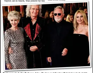  ??  ?? Red carpet: Anita Dobson, May, Taylor and Sarina Potgieter last night