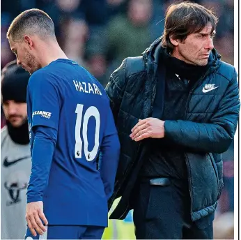  ?? EPA ?? Big call: Antonio Conte substitute­s Eden Hazard at Old Trafford