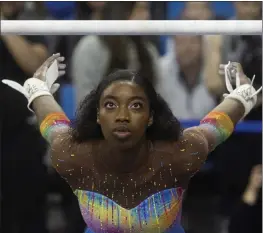  ?? PHOTO BY DREW A. KELLEY ?? UCLA’s Chae Campbell, competing in the uneven bars in the Bruins’ home opener against Oregon State in January, will lead her No. 8-ranked team against No. 4Utah today.