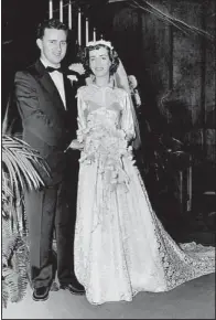  ??  ?? Warren and Bobbie McElroy on their wedding day, Nov. 3, 1953