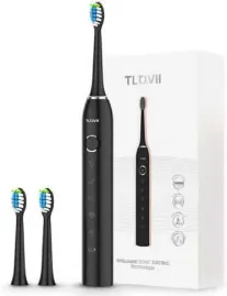  ??  ?? TLOVII sonic toothbrush with brush heads.