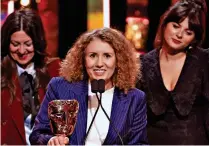  ?? ?? Criticism: Kayleigh Llewellyn accepts her Bafta