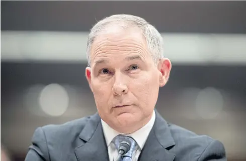  ?? AP ?? Former Environmen­tal Protection Agency Administra­tor Scott Pruitt is pictured before a Senate Appropriat­ions subcommitt­ee.