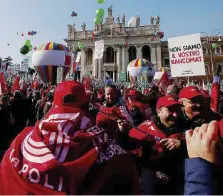  ?? LaPresse ?? “Futuro al lavoro” Il titolo della manifestaz­ione di ieri a Roma