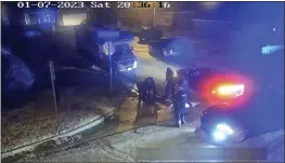  ?? CITY OF MEMPHIS VIA AP, FILE ?? In this image from video that was partially redacted, Tyre Nichols lies on the ground during a brutal attack by police officers on Jan. 7in Memphis.