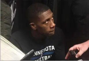  ?? Photo by Brendan McGair ?? Minnesota Timberwolv­es point guard and former Providence All- American Kris Dunn (pictured) is adjusting to life in the NBA this season. Dunn is averaging 3.6 points and 2.4 assists this season. Dunn had four points, two assists and a rebound in...