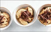  ?? FOOD STYLIST: SIMON ANDREWS. DAVID MALOSH/THE NEW YORK TIMES ?? Peanut butter, maple syrup, oat creamer, a dash of salt and vanilla go into the recipe for Easy Vegan Peanut Butter-Maple Ice Cream. This four-ingredient, easy vegan treat is ready to be the star of your summer.