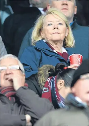  ?? Picture: SNS. ?? Ann Budge takes her seat ahead of Sunday’s Edinburgh derby.