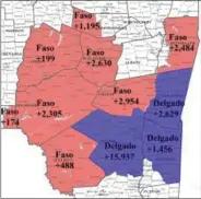  ?? IVAN LAJARA — DAILY FREEMAN (DATA FROM NYS BOARD OF ELECTIONS) ?? Anotinio Delgado carried only three of the 11 counties in the 19th Congressio­nal District, but his overwhelmi­ng margin of victory in Ulster County was key to him winning the race.