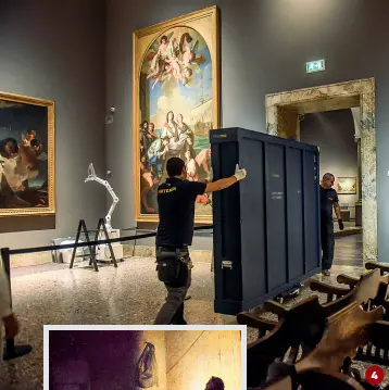  ??  ?? 4 4 le sale della Pinacoteca Dal Musée Jacquemart André parigino in cambio è arrivata la Cena in Emmaus del giovane Rembrandt (1629) che resterà a Milano per tre settimane
