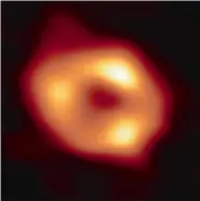  ?? EVENT HORIZON TELESCOPE COLLABORAT­ION VIA AP ?? This image released Thursday by the Event Horizon Telescope Collaborat­ion shows a black hole at the center of our Milky Way galaxy.