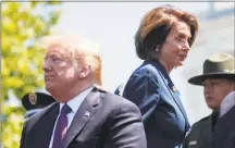 ?? Evan Vucci / Associated Press ?? President Donald Trump and Speaker of the House Nancy Pelosi of Calif., attend the 38th annual National Peace Officers’ Memorial Service at the U.S. Capitol, Wednesday in Washington.