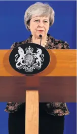  ??  ?? ■ Theresa May holds a press conference at the European Council in Brussels on Friday