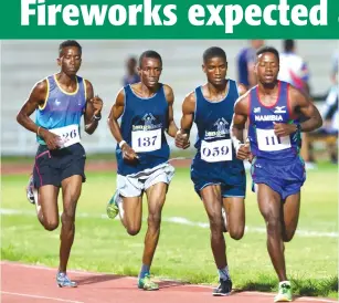  ?? ?? Tough contest… Athletics Namibia will host the athletics national championsh­ips, with over 200 athletes from across the country partaking. Photo: Nampa