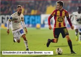  ?? Foto PHN ?? Schouterde­n (r) in actie tegen Beveren.