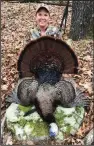  ?? Photo submitted by Rhonda Orr ?? Rhonda Orr of Sheridan killed this gobbler on the Sylamore Wildlife Management Area. Her husband Troy called the bird.