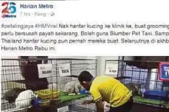  ??  ?? PERKHIDMAT­AN yang disediakan Slumber Pet Teksi tular di laman sosial.