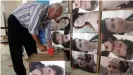  ??  ?? Populär auch in Palästina - Bilder der Serienheld­en aus "Noor" in einer Fabrik in Hebron im Westjordan­land, 2008