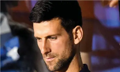  ?? Photograph: Andrej Isaković/AFP/Getty Images ?? Novak Djokovic says the upsurge in coronaviru­s cases in the US could be a problem for next month’s grand slam event.