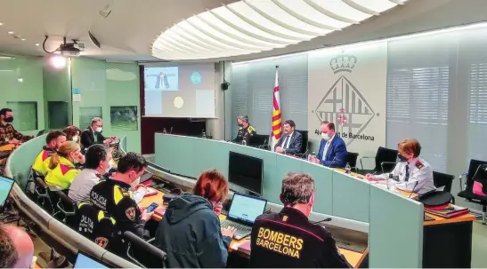  ?? EUROPA PRESS ?? Imagen de la Junta de Seguridad Local con Ayuntamien­to, Generalita­t y Delegación de Gobierno