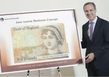  ??  ?? “Our banknotes serve as repositori­es of the country’s collective memory, promoting awareness of the U.K.’s glorious history and highlighti­ng the contributi­ons of its greatest citizens,” Bank of England Governor Mark Carney