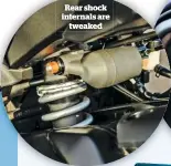  ??  ?? Rear shock internals are tweaked